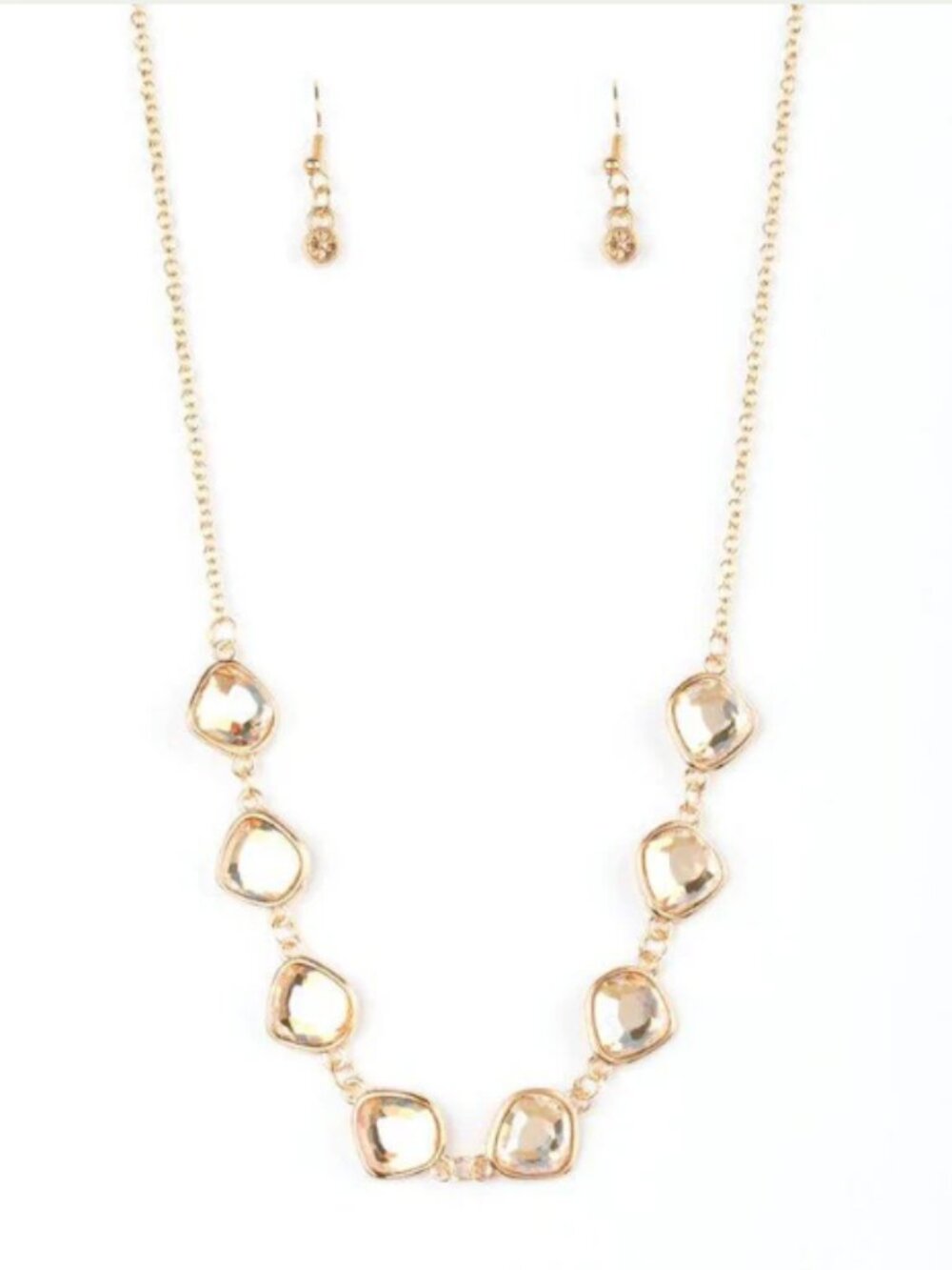 $5 for $25✨ NWT Gold‑Tone Geometric Necklace & Earring Set ✨